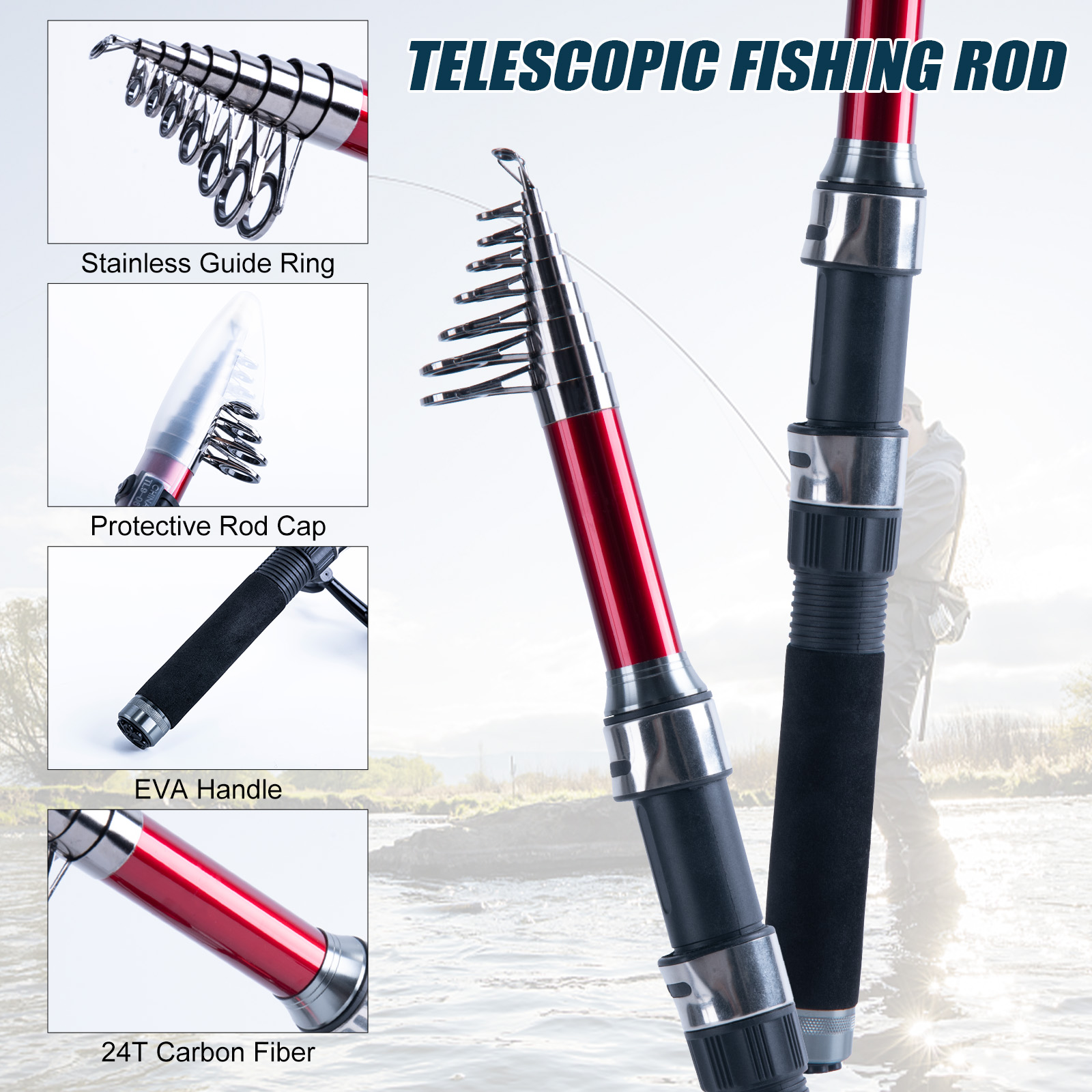 Goture Telescopic Fishing Rod  - Reel Bag avaliação e preço