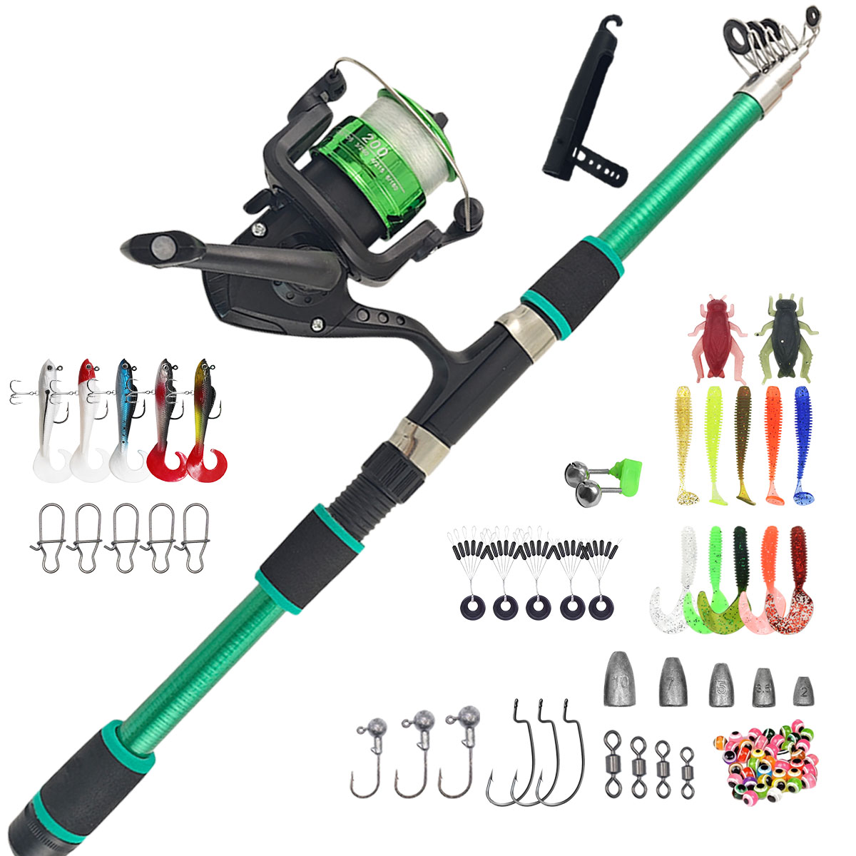 Portable Telescopic Fishing Ro - Spincast Reel avaliação e preço