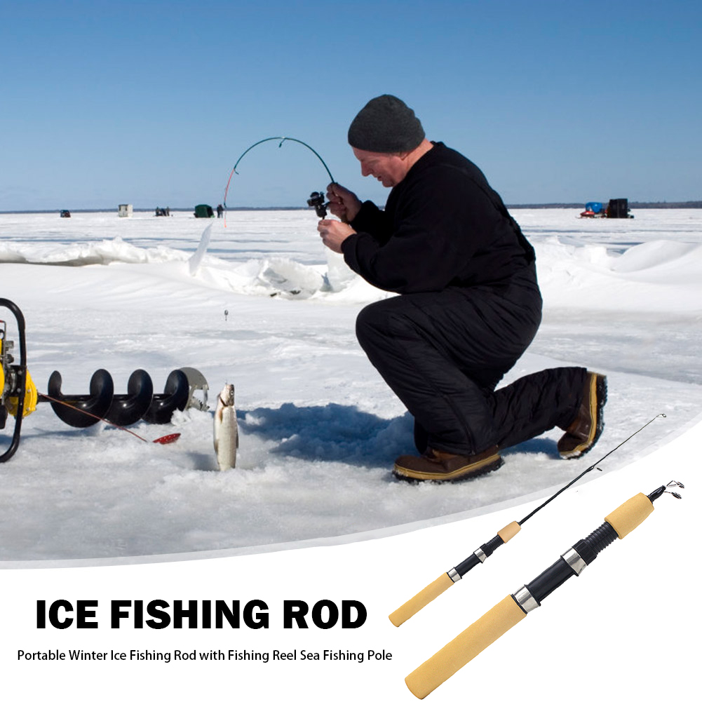 Ice Fishing Rod Portable Spinn - Ice Fishing Reel avaliação e preço