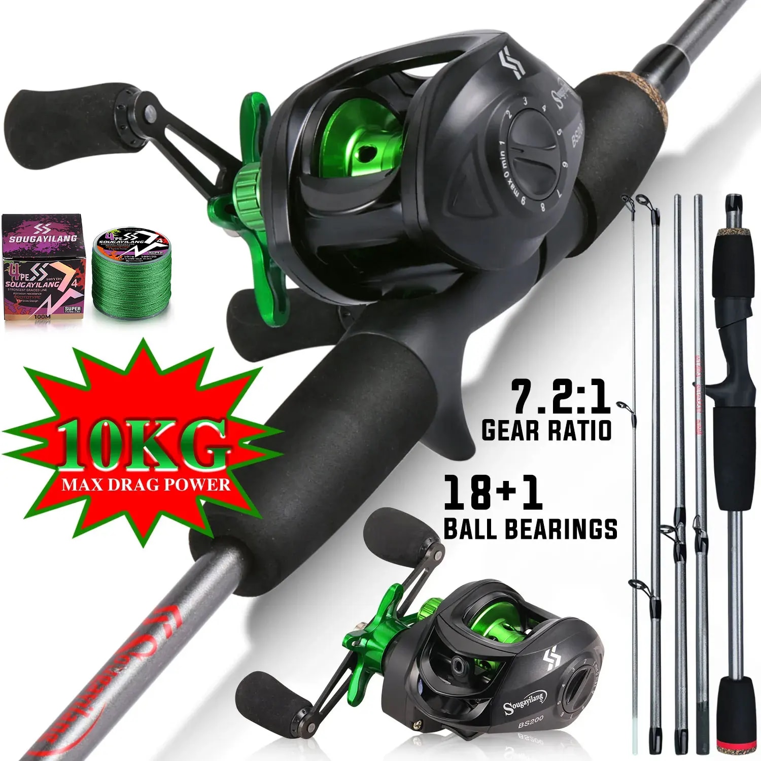 Sougayilang Fishing Rod Combo  - Spincast Reel avaliação e preço